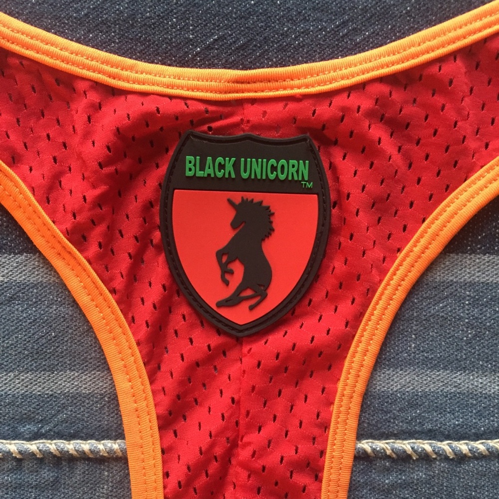 Men’s Black Unicorn Mesh Wrestling Singlet